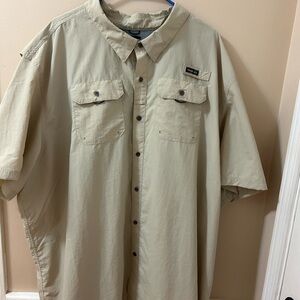 Wrangler Men's Khaki Casual Button-Down Shirt